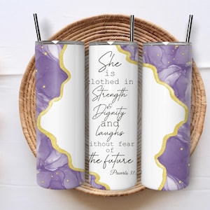 Tumbler Wrap PNG Proverbi 31 25 Disegni di sublimazione delle Scritture senza soluzione di continuità da scaricare - Design per tumbler sottile religioso cristiano da 20 once