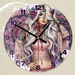 Digital Clock PNG, Sublimation Design, Printable Wall Clock, Sublimation Clock png , Clock Template , Clock Design Sublimation PNG, Floral