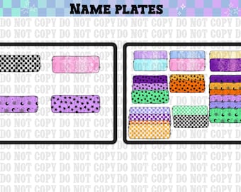 Name Plate Clip Art Bundle | Editable Desk Name Tags | Classroom Name Plates | Printable Teacher Labels | Cute Name Tag PNGs |Back to School