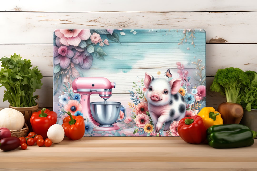 Mixer Pig Cutting Board Design Download, Highland Cow Glass Cutting Board PNG Printable Digital ...