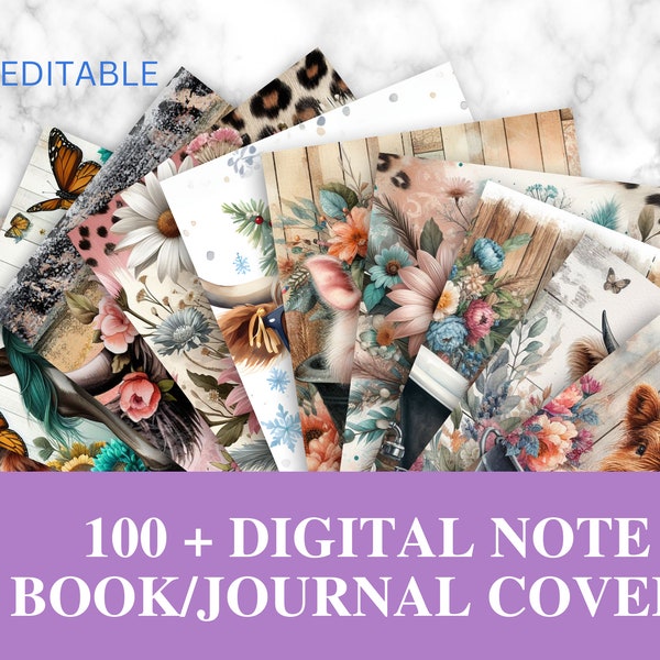 DIY Gift Idea Notebook Journal Cover Sublimation Personalized Digital Download PNG, Canva Editable, Printable PNG Bundle, Book Cover Png