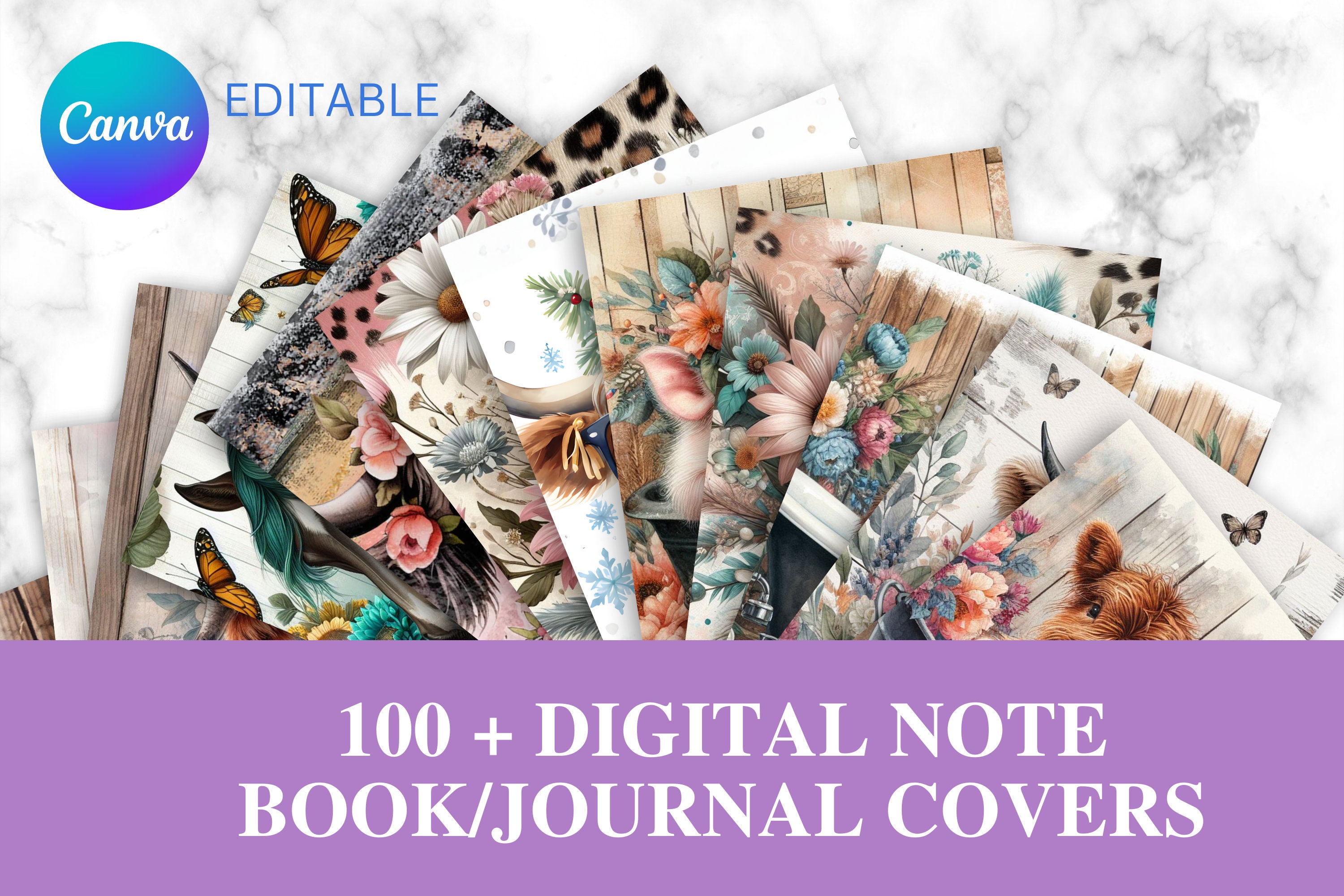DIY Gift Idea Notebook Journal Cover Sublimation Personalized Digital Download PNG, Canva Editable, Printable PNG Bundle, Book Cover Png
