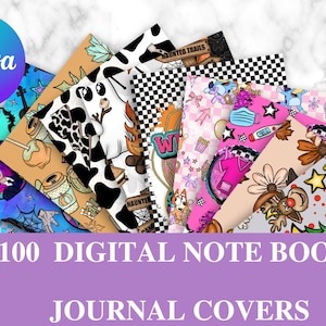 DIY Gift Idea Notebook Journal Cover Sublimation Personalized Digital Download PNG, Canva Editable, Printable PNG Bundle, Book Cover Png