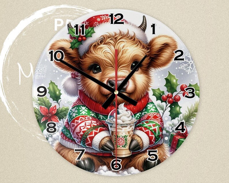 Digital Clock PNG, Sublimation Design, Printable Wall Clock