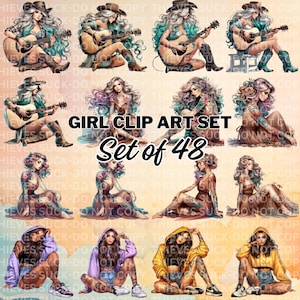 Bad Ass Bitch Clip Art, Girl With Tattoos Art, Commercial Use Clip art,Create Your Own Designs, Sublimation, Personalize Your Designs Bundle