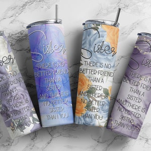 Sister, No Better Friend Than You Purple 20oz Skinny Sublimation Tumbler, Digital Download, Sublimation, Waterslide, PNG