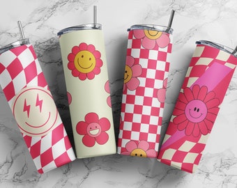 Retro daisy’s 20 oz Skinny Tumbler PNG Sublimation Bundle Design Digital Download