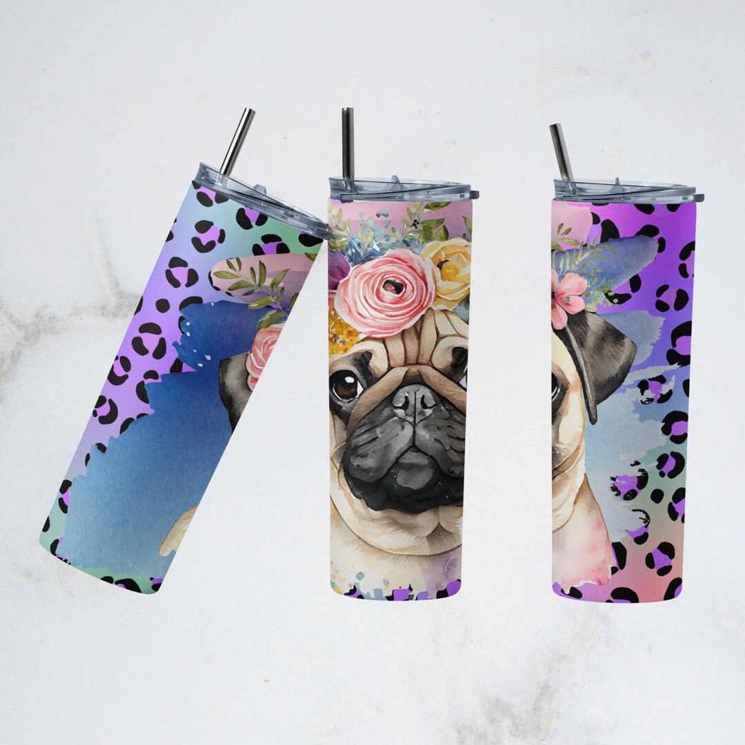 Pug Dog Mom Tumbler Wrap PNG Tumbler Design Sublimation Designs ...