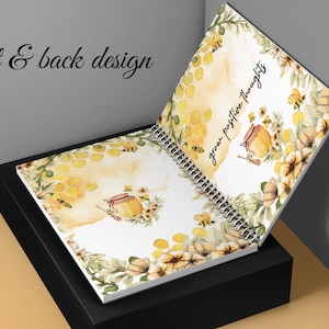 Grow Positive Thoughts DIY Gift Idea Notebook Journal Cover Sublimation Personalization Digital Download PNG, A4,A5,A6 11x8.5 Free Pen PNG