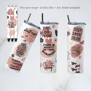 You Are Enough Loved Worthy Beautiful Tumbler Design | Sublimation | Self Love | Digital File | PNG