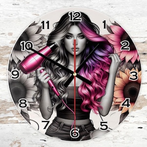 Digital Clock PNG, Sublimation Design, Printable Wall Clock, Sublimation Clock png , Clock Template , Clock Design Sublimation, Hairdresser