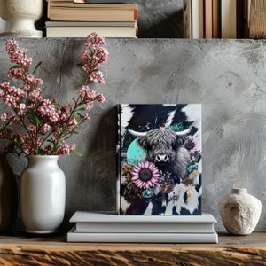 Highland Cow Journal Covers PNG Design Sublimation - Printable Planner Cover Notebook Cover - Digital Instant Download- Free Pen Wrap PNG