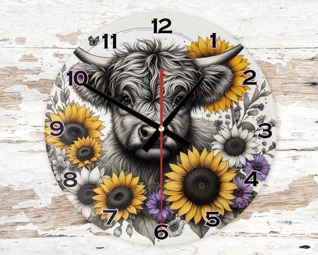 Digital Clock PNG, Sublimation Design, Printable Wall Clock