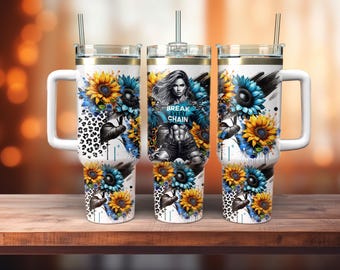40oz Motivational, Self Love Tumbler Png/ Break the chains Png/daily affirmations/ mental health, Sublimation design Png, 40oz Digital Png