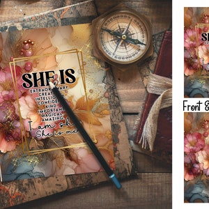 Alcohol Ink Gold Flowers Journal Covers PNG Design Sublimation - Printable Planner Cover Notebook Cover - Digital Instant Download