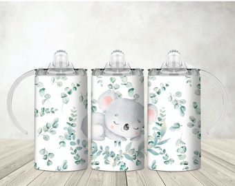 Koala 12oz straight sublimation sippy cup wrap, Koala Bear sippy cup Sublimation Design, PNG File, Instant Download, Tumbler Template