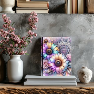 Pastel Sunflowers Journal Cover PNG Design Sublimation - Printable Planner Cover Notebook Cover - Digital Instant Download- 8.5x11 Inch