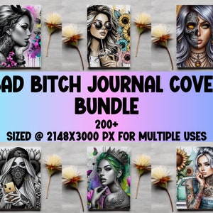 DIY Gift Idea Notebook Journal Cover Sublimation Personalized Digital Download PNG, Badass Journal Png, Printable PNG Bundle, Book Cover Png