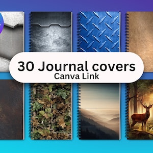 DIY Gift Idea Notebook Journal Cover Sublimation Personalized Digital Download PNG, Canva Editable, Printable PNG Bundle, Book Cover Png