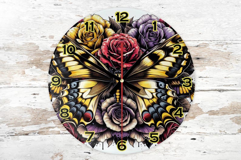 Digital Clock PNG, Sublimation Design, Printable Wall Clock