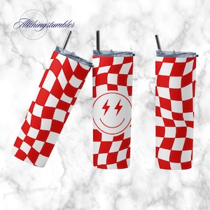 Retro Smile Face 20 oz Skinny Tumbler PNG Sublimation Design Digital Download