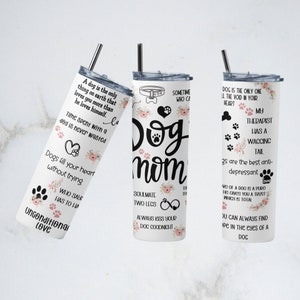 Dog Mom 20oz Skinny Design Dog Mom Tumbler Wrap Sublimation Download PNG Commercial Use