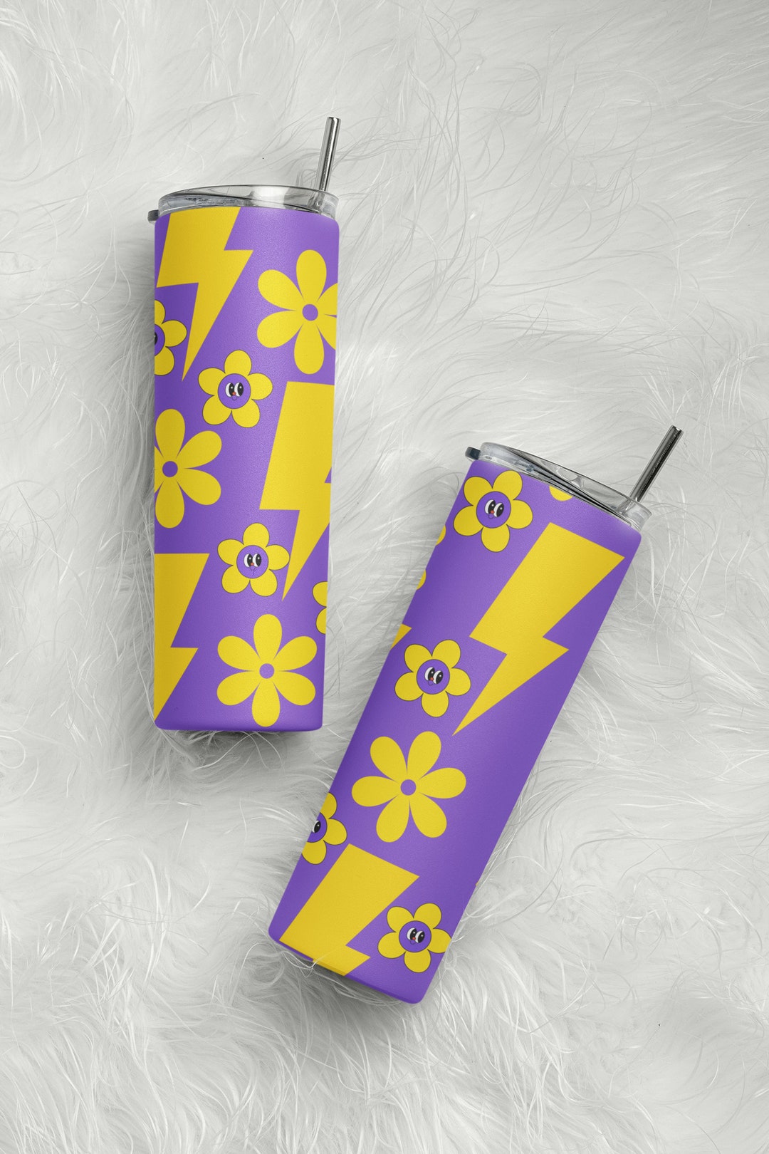 Retro Daisy 20 Oz Skinny Tumbler PNG Sublimation Design Digital ...