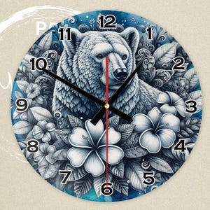 Digital Clock PNG, Sublimation Design, Printable Wall Clock, Sublimation Clock png , Clock Template , Clock Design Sublimation PNG, Bear
