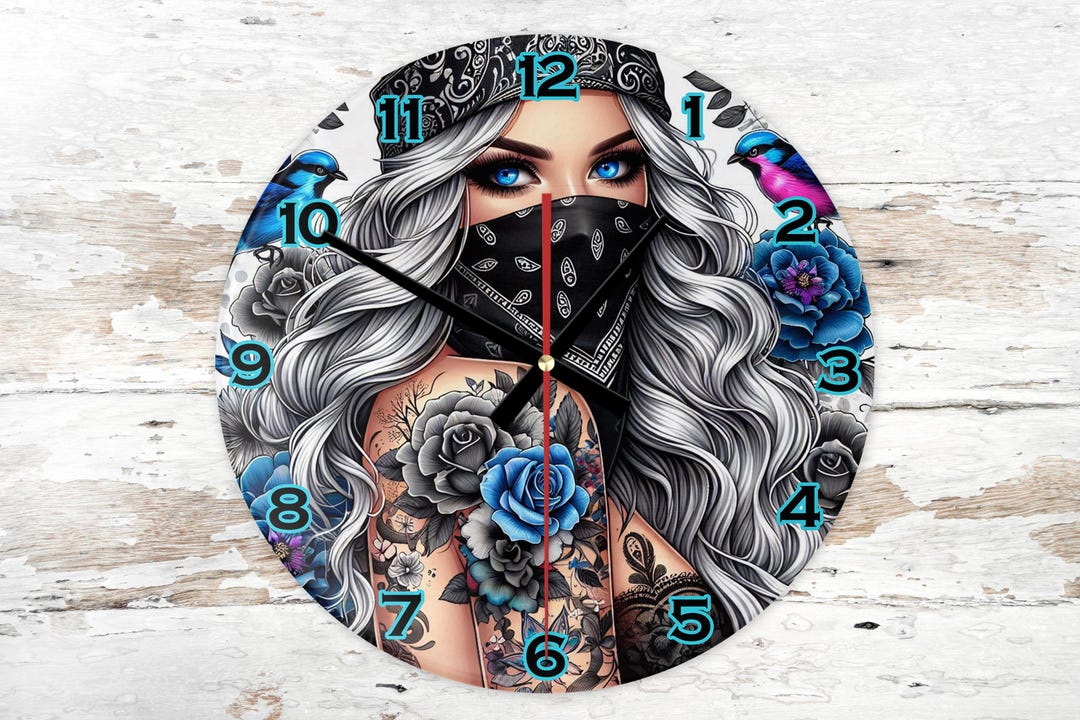 Digital Clock PNG, Sublimation Design, Printable Wall Clock