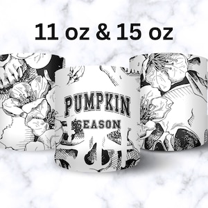 Halloween Coffee Mug PNG, 11oz 15oz Mug Templates, Digital Instant Download Mug Sublimation Design, Horror Sublimation Mug Wrap