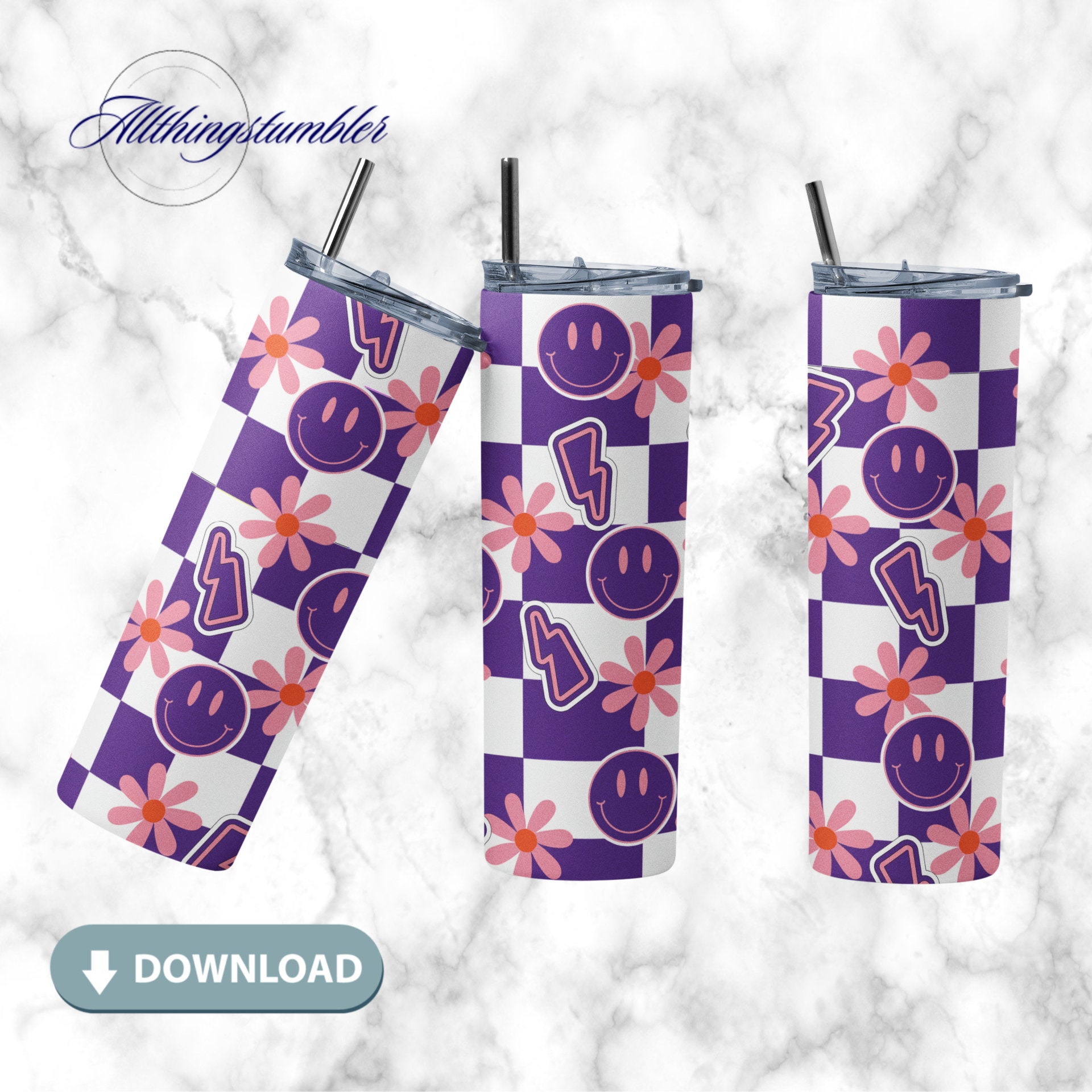 Retro Daisy’s 20 Oz Skinny Tumbler PNG Sublimation Bundle Design ...