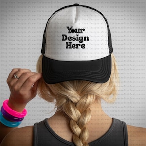 Retro Hat Mockup | Trucker Hat Mockup PNG | Digital Download | Hat Product Display | 90s Aesthetic | Blank Mockup | Apparel Mockup