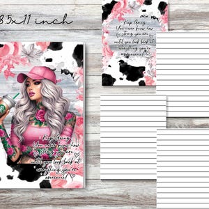 Printable Planner Cover, Notebook Cover, Christian Journal Notebook, Black Woman Journal, Instant Download, Wall Art, Png File, 8.x11 cover