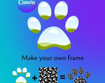 Paw Print Canva - Etsy