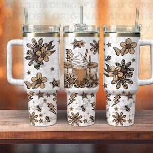 Coffee Tumbler PNG 40oz | Funny Coffee Sublimation Wrap | Iced Coffee Cup Design | Digital Download | 40 oz Stanley Style Skinny Tumbler PNG