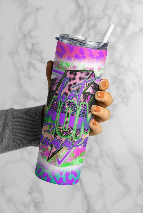 Hot Mom Summer Tumbler Wrap 20oz Skinny Design Sublimation PNG Tumbler Cool Mom Design Waterslide Funny Mom Wrap Download Commercial Use