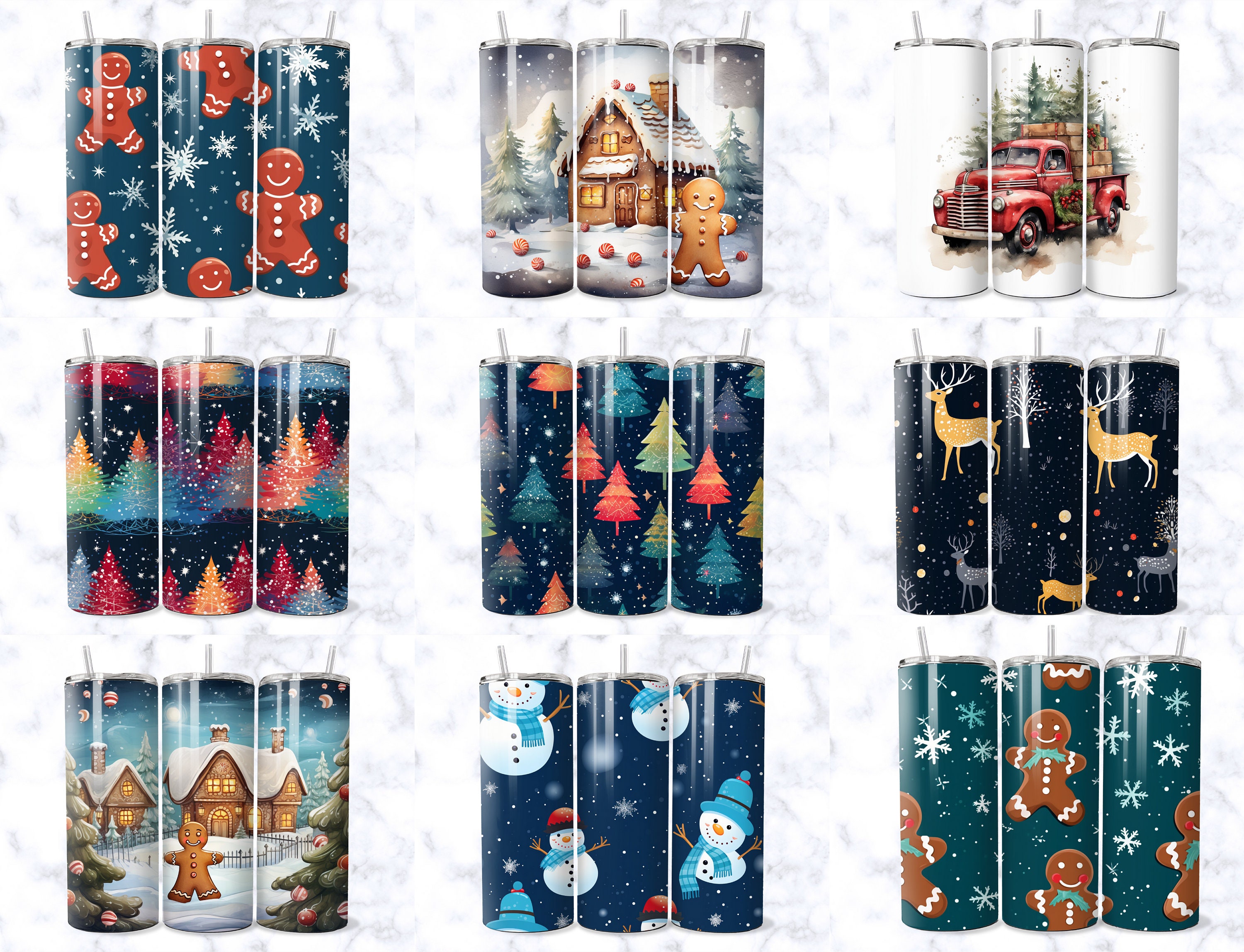 Pink Christmas 20 Oz Skinny Tumbler Sublimation Design Digital Download ...