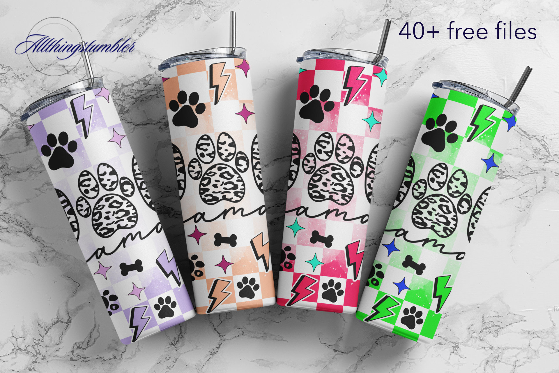 Dog Mom 20oz Skinny Design Dog Mom Tumbler Wrap Sublimation Download PNG Commercial Use