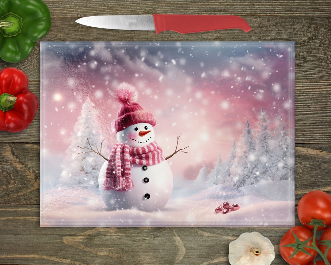 Christmas Cutting Board Design Download, Snowman Glass Cutting Board ...