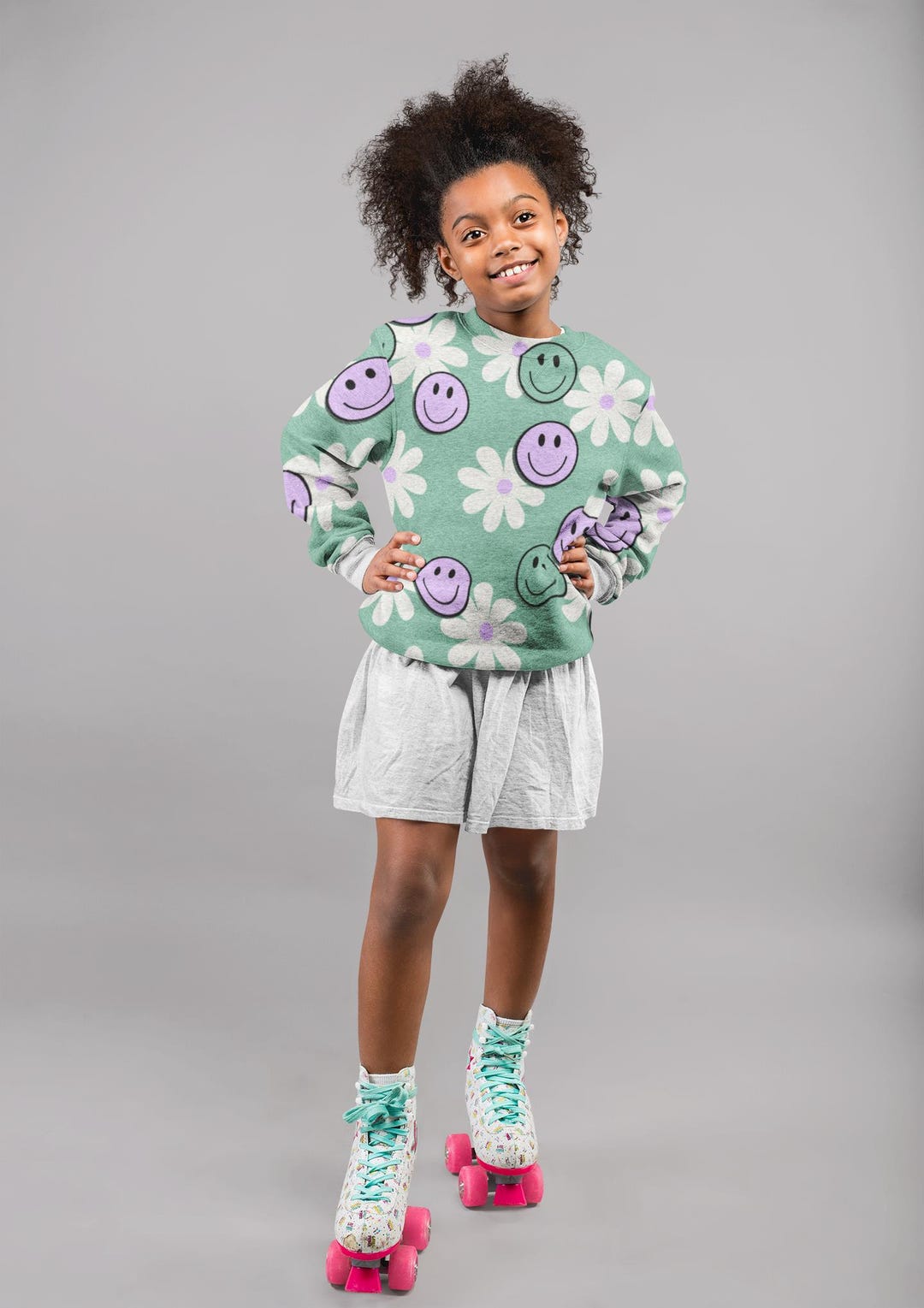 Retro Daisy Smile Face Seamless Design, Pattern | Download | Instant ...