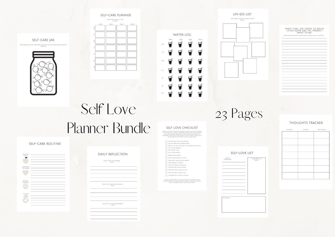 Self Love Planner Self Care Printable Self Love Workbook Etsy