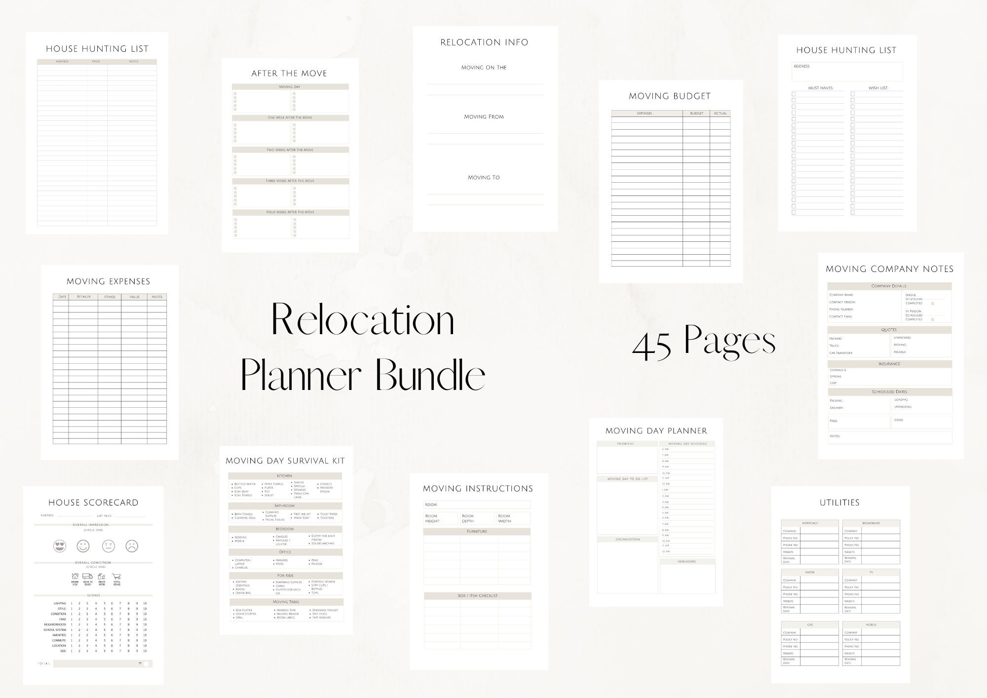 Printable Moving Planner Checklist For Moving Checklist For Etsy