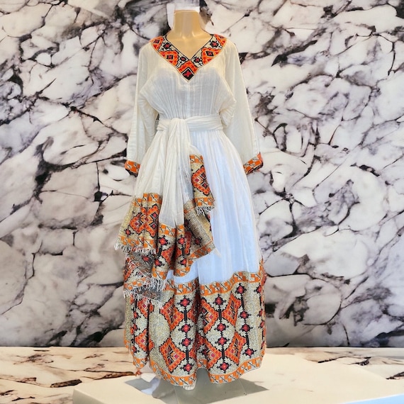 Ethiopian Traditional Dresseritrean Dresshabesha Kemiszuriahabesha Chiffonkemis Etsy Canada