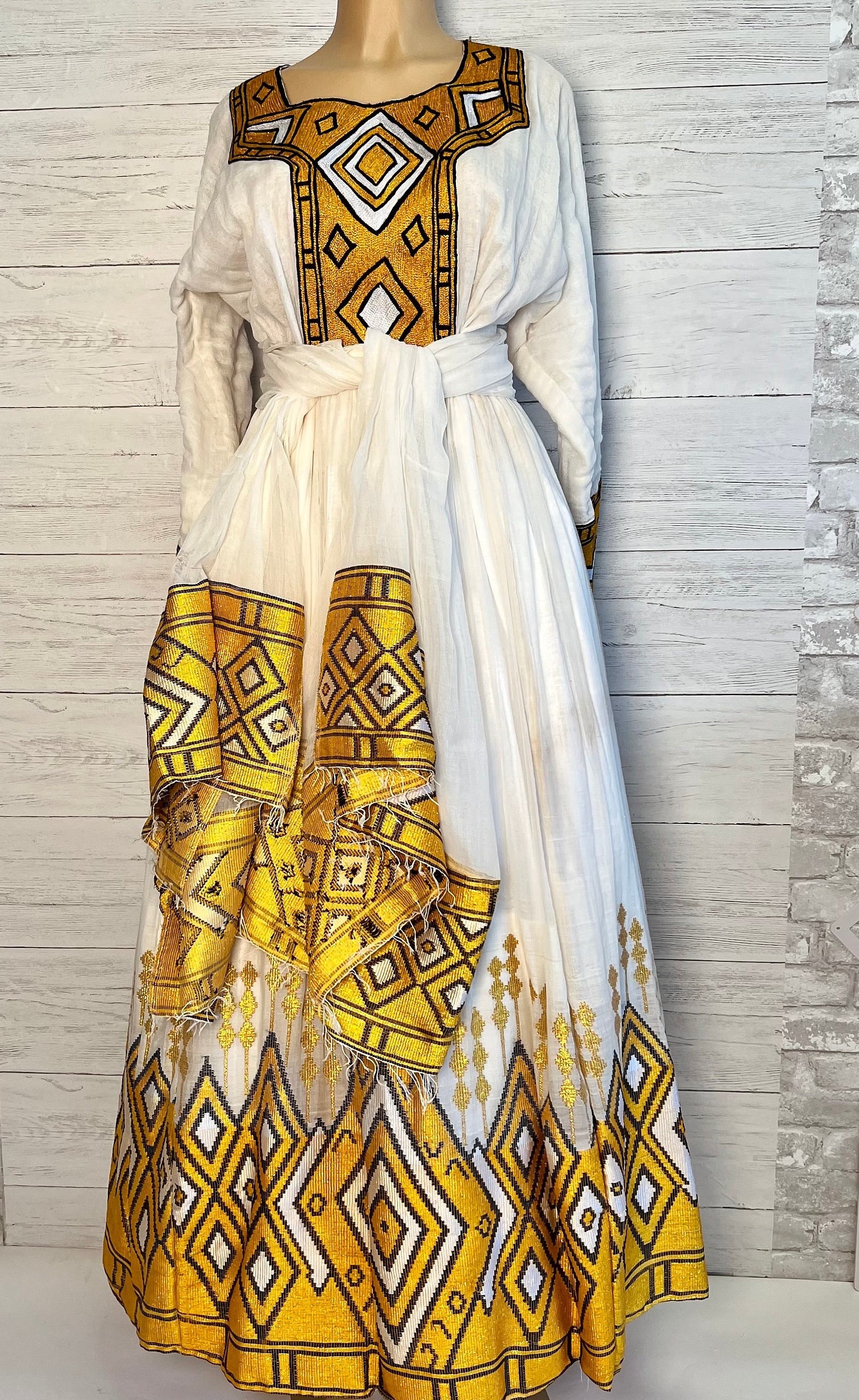 slim fit dress slacks Exquisite Habesha Dress Beautiful Pattern Ethiopian Traditional Habesh –  Habesha gebya ሐበሻ ገብያ main image 1