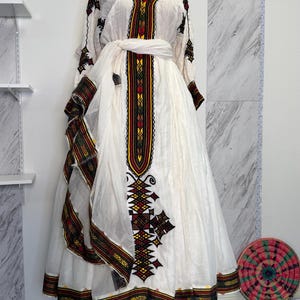 sachin and babi light blue dress Chiffon Ethiopian Dress