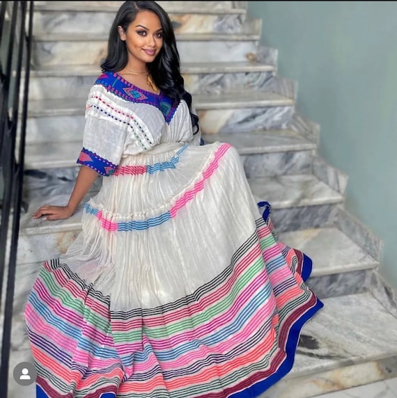 Habesha dress  Ethiopian traditional dress, Ethiopian dress