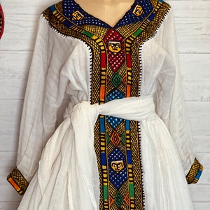 Ngista saba ንግስተ ሳባEthiopian & Eritrean dress Hahilwe Kemis የሐበሻ የሐገር ባህል ልብስEthiopian new year dress Habesha KemisZuria image 1