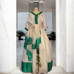 slim fit dress slacks Elegant Eritrean Dress Habesha Traditional Style – Ethiopian Clothing L main image 0