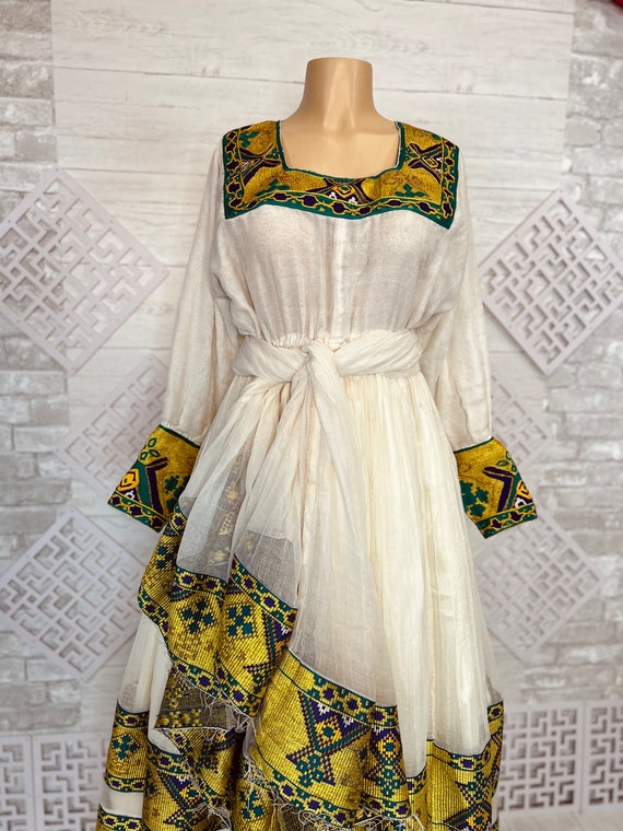 Elegant Ethiopian and Eritrean traditional dress|kamis|