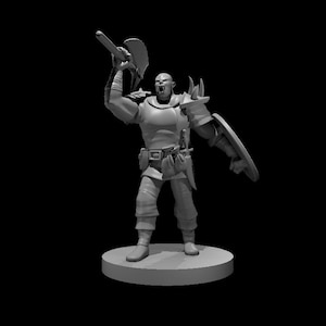 Half Orc Barbarian with Battle Axe and Shield | DND | Pathfinder | TTRPG